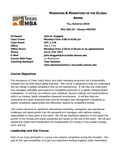 Managing and Marketing in the Global Arena