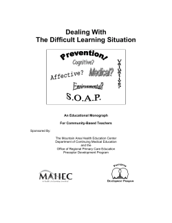 Dealing with the Difficult Learning Situation