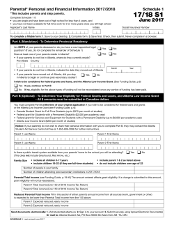 Parental* Personal and Financial Information