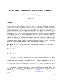 Product Market Competition and Corporate Demand for Insurance