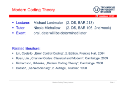 Modern Coding Theory