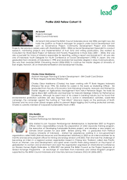Profile LEAD Fellow Cohort 15 Ari Sutanti Projects Manager British