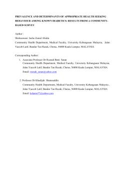 prevalence and determinants of appropriate health