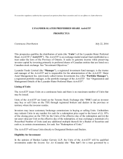 LYSANDER-SLATER PREFERRED SHARE