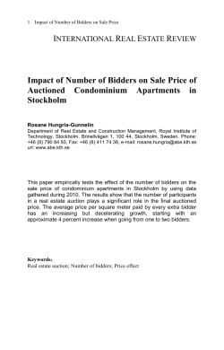 Impact of Number of Bidders on Sale Price of Auctioned