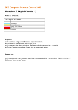 Worksheet 3. Digital Circuits (1)