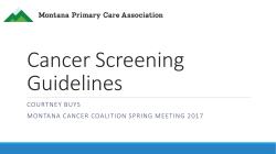 Cancer Screening Guidelines