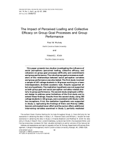 ORGANIZATIONAL BEHAVIOR AND HUMAN DECISION