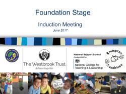 Guide to foundation stage - Brompton