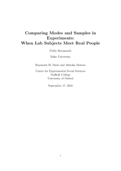 Comparing Modes and Samples in Experiments