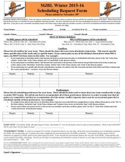 MJBL Winter 2015-16 Scheduling Request Form