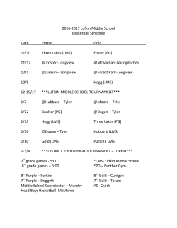 2016-2017 Lufkin Middle School Basketball Schedule Date Purple