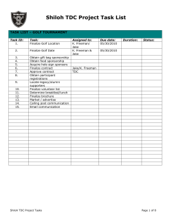 task list &ndash; golf tournament
