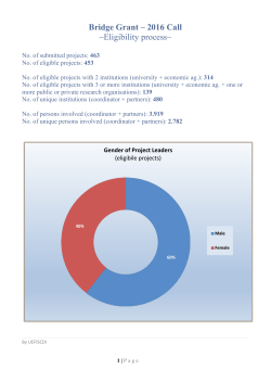 Bridge Grant &ndash; 2016 Call ~Eligibility process