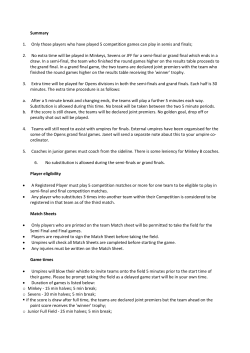 2. No extra time will be played