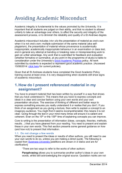 Avoiding Academic Misconduct