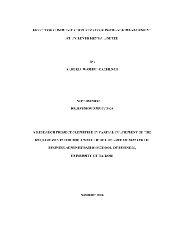 Effect Of Communication Strategy In Change