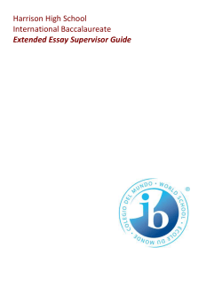 Extended Essay Supervisor Guide
