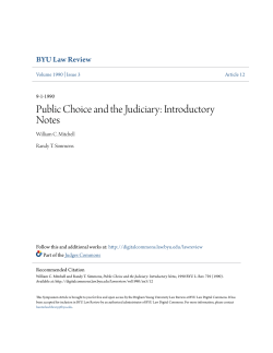 Public Choice and the Judiciary: Introductory Notes