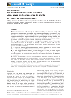 Age, stage and senescence in plants