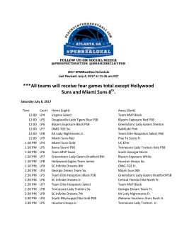 All teams will receive four games total except Hollywood Suns and