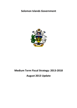 Medium Term Fiscal Strategy 2013 - Solomon Islands