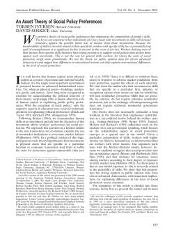 An Asset Theory of Social Policy Preferences