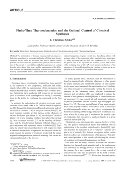 Finite-Time Thermodynamics and the Optimal Control of Chemical