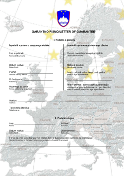 GARANTNO PISMO/LETTER OF GUARANTEE