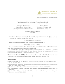 Hamiltonian Paths in the Complete Graph