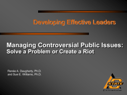 Managing Controversial Public Issues