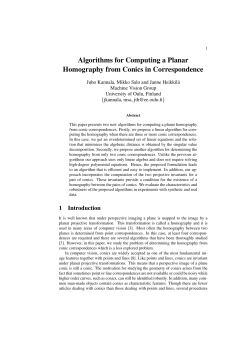Algorithms for Computing a Planar Homography from Conics in