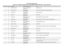 2015 El Paso History Day Round one Competition Schedule