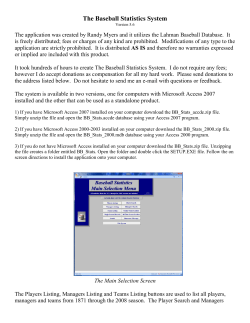 The Major League Baseball Statistics System
