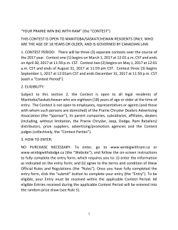 &ldquo;YOUR PRAIRIE WIN BIG WITH RAM&rdquo; (the &ldquo;CONTEST&rdquo;) THIS