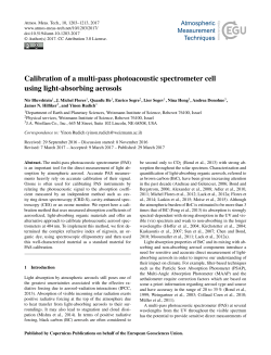 Calibration of a multi-pass photoacoustic spectrometer cell using