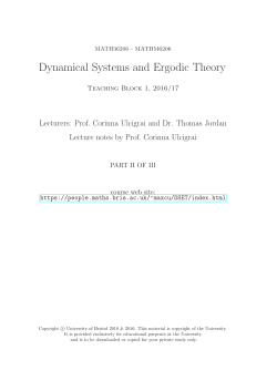 Dynamical Systems and Ergodic Theory