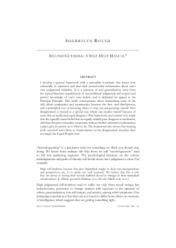 Second Guessing - UC Berkeley Philosophy