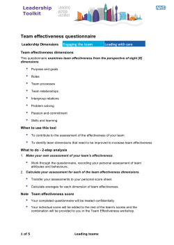 Team effectiveness diagnostic