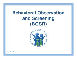 Behavioral Observation and Screening (BOSR)