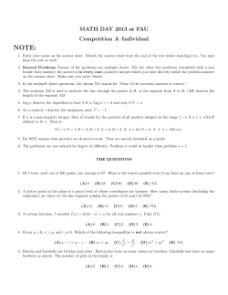 MATH DAY 2013 at FAU Competition A&ndash;Individual