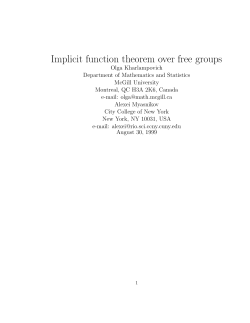 Implicit function theorem over free groups