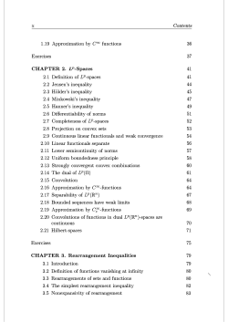 CHAPTER 2. &pound;P-Spaces CHAPTER 3. Rearrangement Inequalities