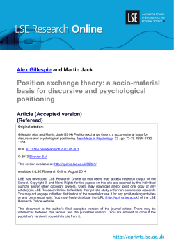 Position exchange theory: a socio-material