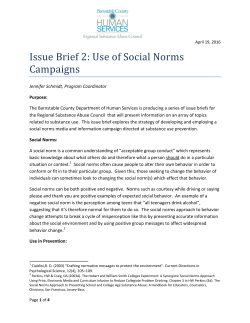 Issue Brief 2: Use of Social Norms Campaigns