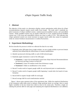 nTopic Organic Traffic Study