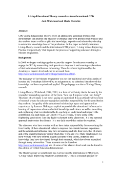 1 Living-Educational-Theory research as transformational CPD Jack