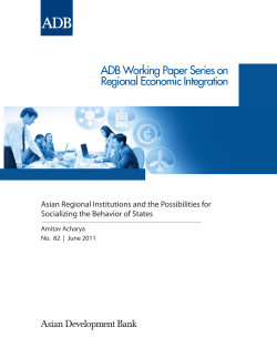 Asian Regional Institutions and the Possibilities for Socializing the
