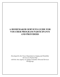 Homemaker Services Guide for Voucher Program