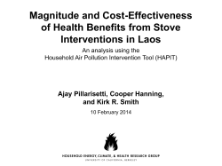 Magnitude and Cost-Effectiveness of Health Benefits from Stove